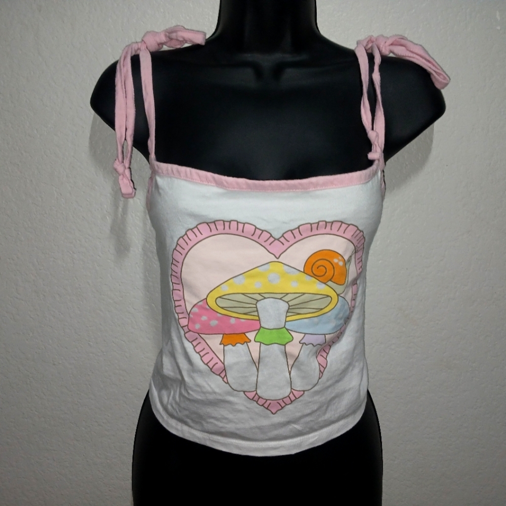 Mushroom Heart Design Tank Top